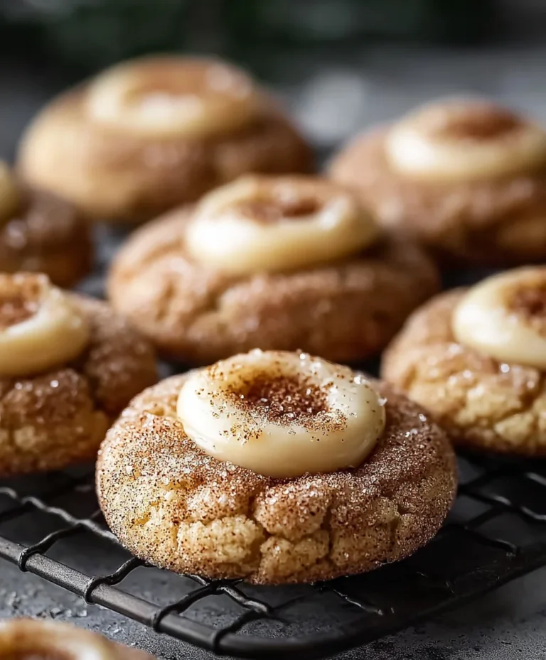 Eggnog Snickerdoodle Thumbprint Cookies-Festive Delight