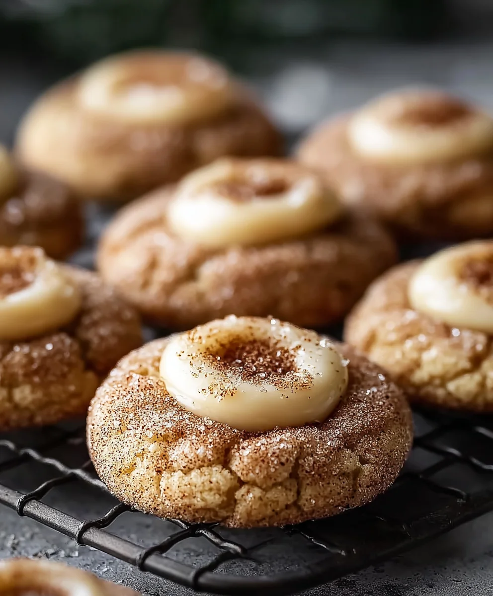 Eggnog Snickerdoodle Thumbprint Cookies-Festive Delight