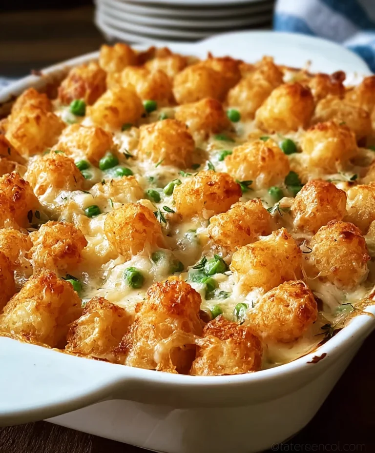 Easy Beef Alfredo Tater Tot Casserole Recipe