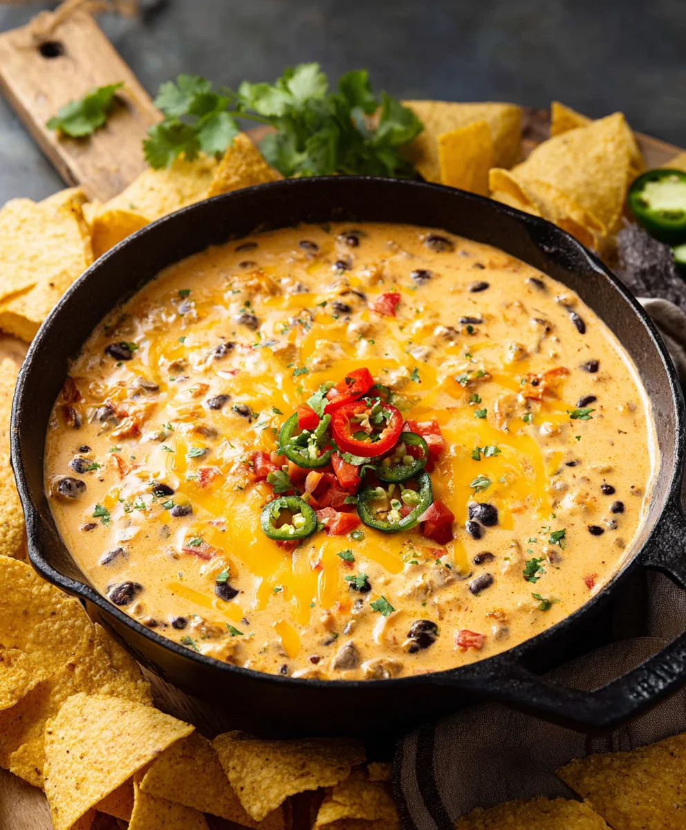 Spicy Cowboy Queso Dip - Easy Beef & Cheese Recipe