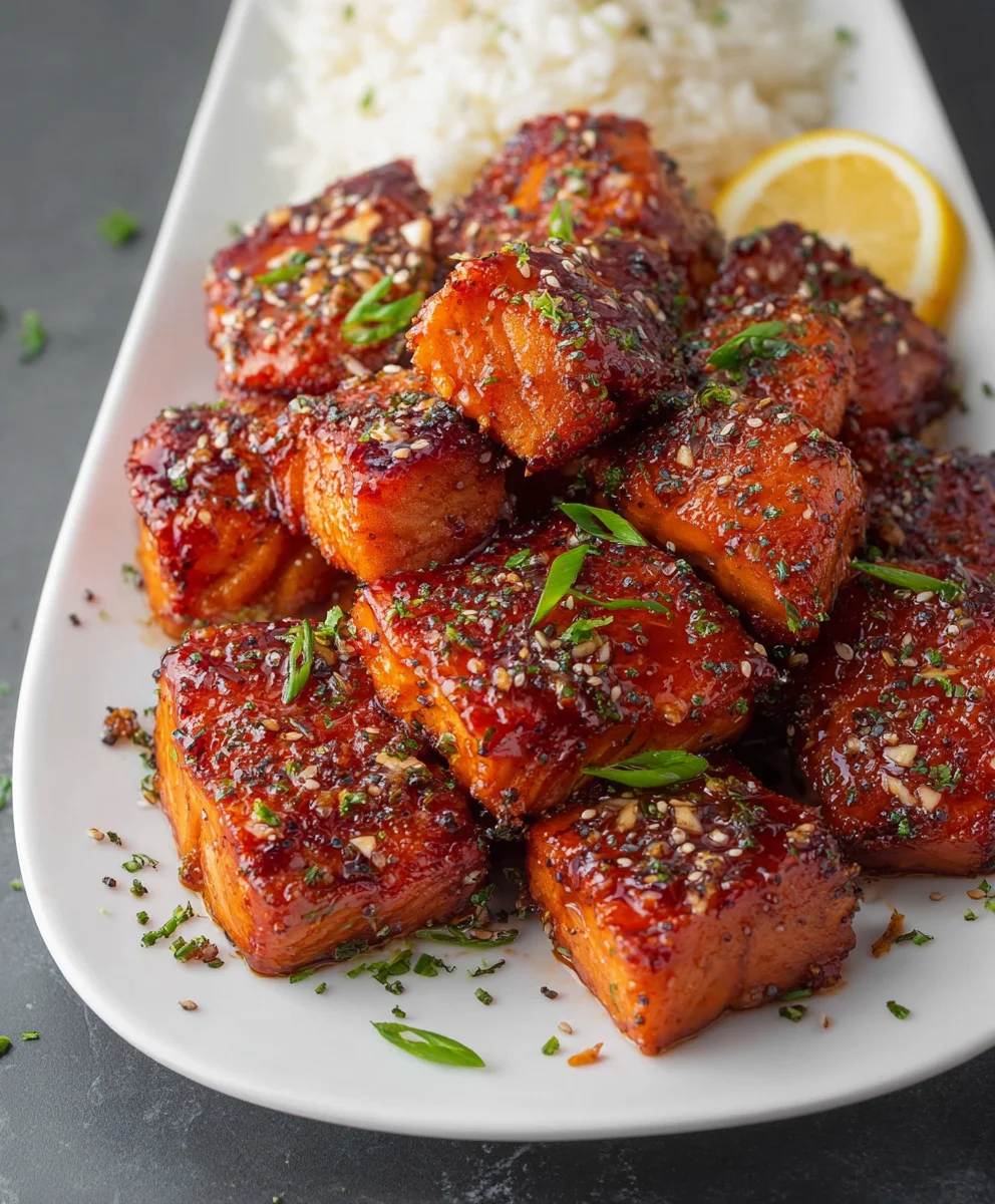 Honey Garlic Salmon Bites - Quick Delicious Recipe