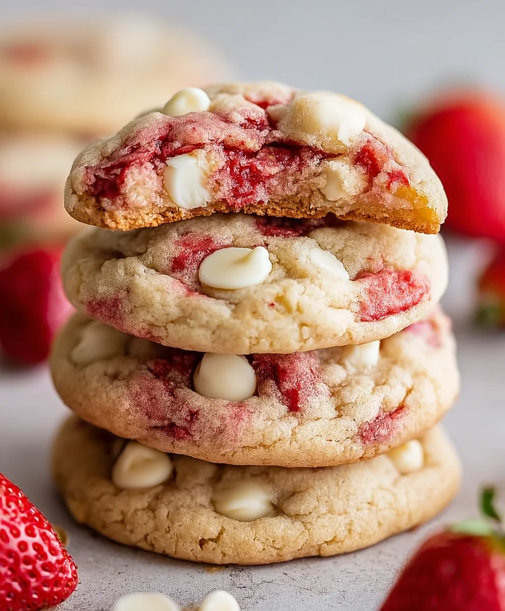 Sweet Strawberry White Chip Cookies Delight