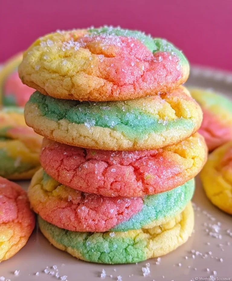 Fruity Rainbow Sherbet Cookies – Easy No-Bake Treat
