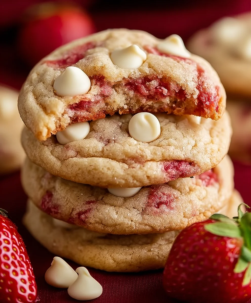 Sweet Strawberry White Chip Cookies Delight