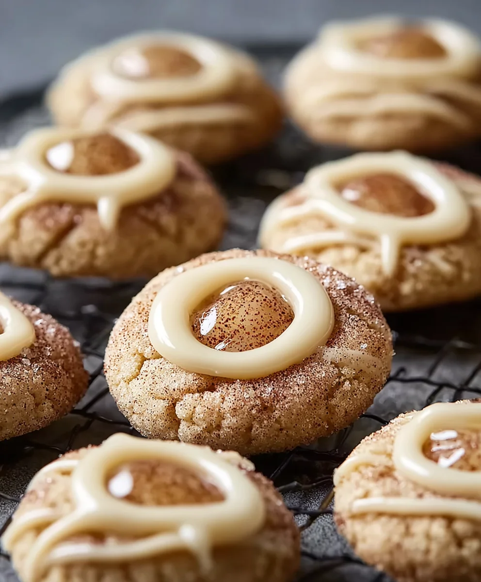 Eggnog Snickerdoodle Thumbprint Cookies-Festive Delight