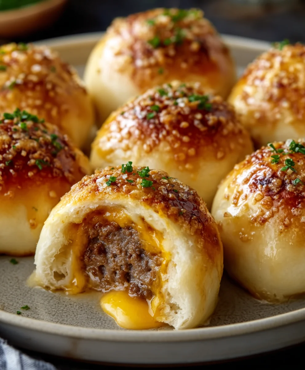 Garlic Parmesan Cheeseburger Bombs- Easy Recipe