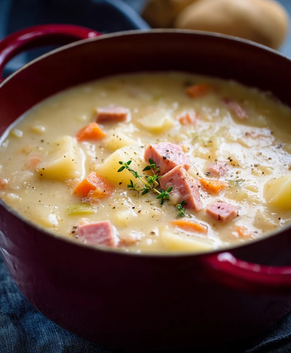 Easy Beef Beef Ham Potato Soup Recipe - Comfort in a Bowl
