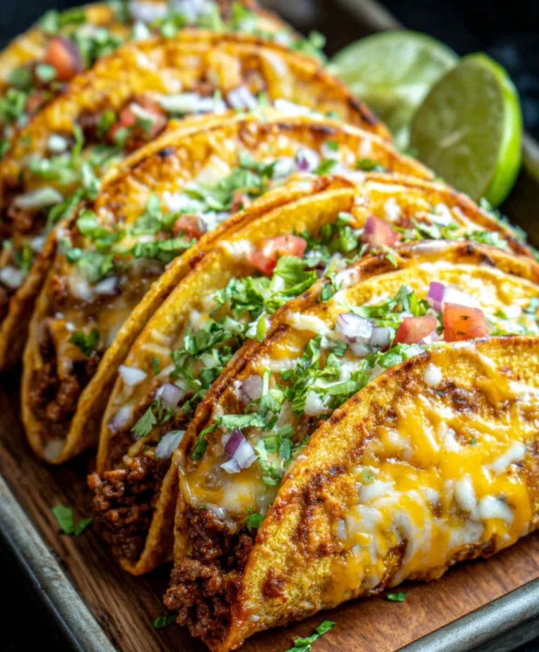 Oven-Baked Beef Tacos- Crispy Cheesy Loaded Recipe