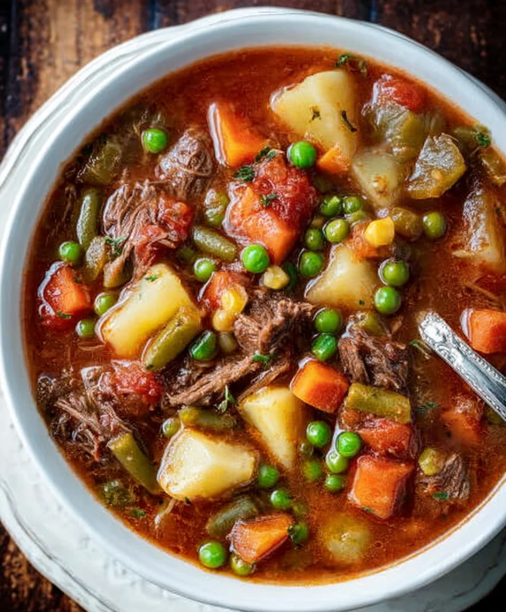 Mom's Old-Fashioned Vegetable Beef Soup Recipe