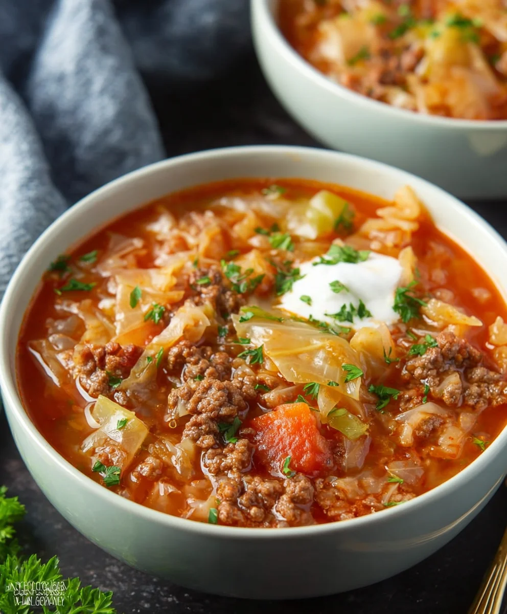 Hearty Cabbage Roll Soup- Easy Beef & Non-Non-Non-Alcoholic Alternativeic Recipe