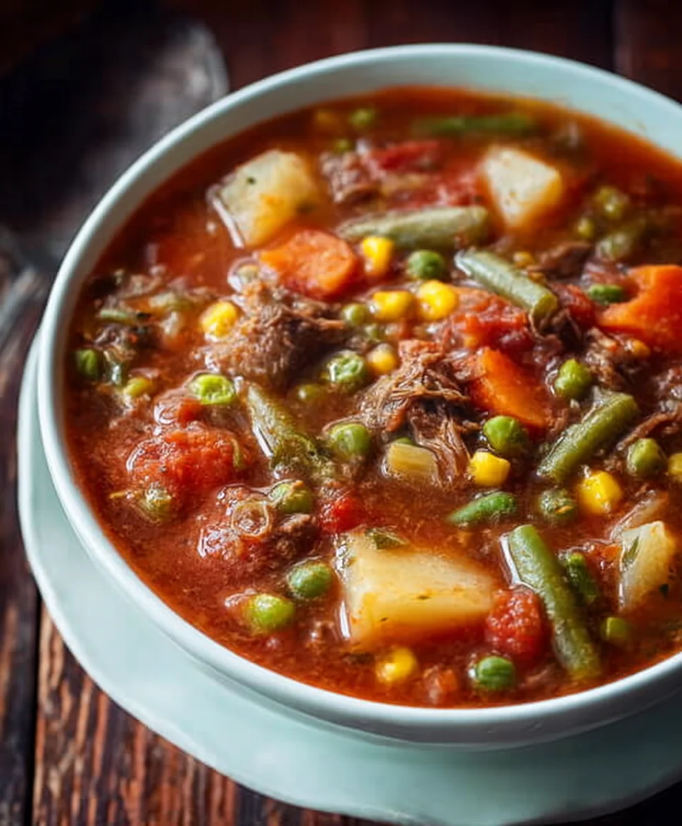 Mom's Old-Fashioned Vegetable Beef Soup Recipe