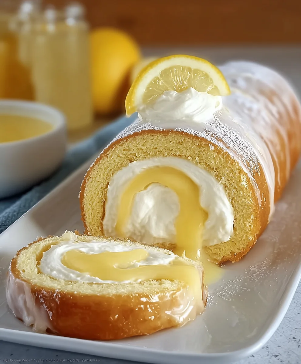 Lemon Cream Roll Cake - Easy & Delicious Dessert