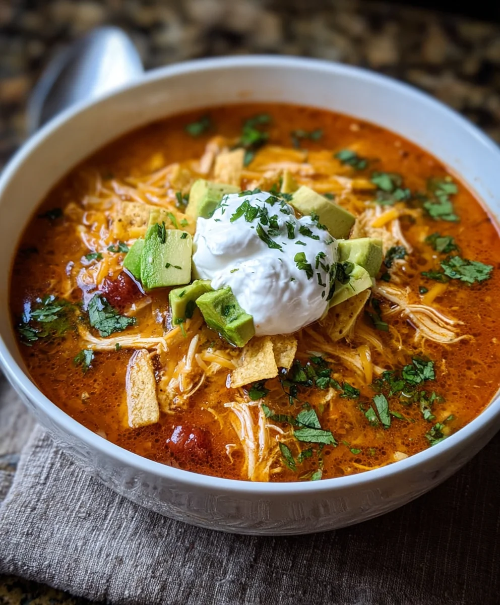 Easy Crockpot Chicken Tortilla Soup Recipe - Delicious Dinner