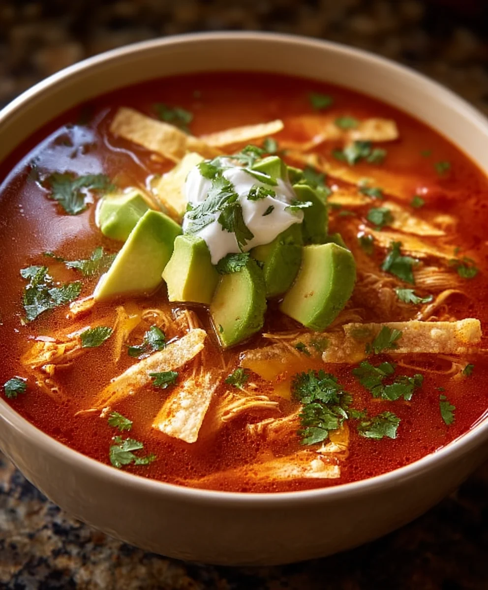Easy Crockpot Chicken Tortilla Soup Recipe - Delicious Dinner
