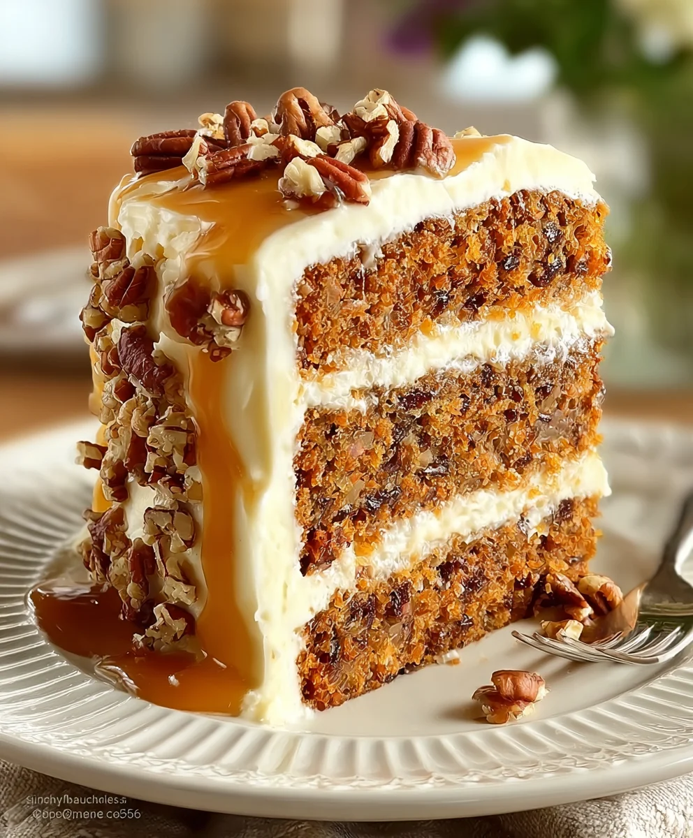 Heavenly Caramel Pecan Carrot Cake Recipe