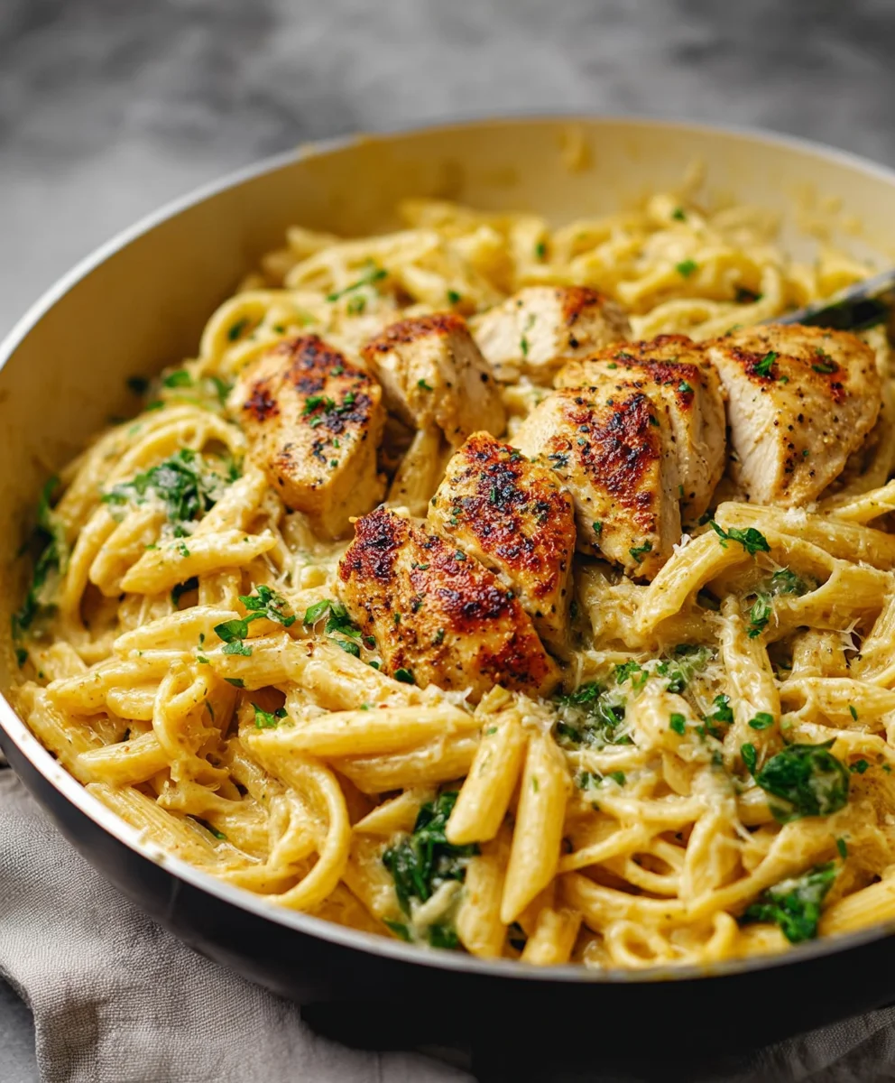 Healthy Garlic Parmesan Chicken Pasta-Easy Recipe