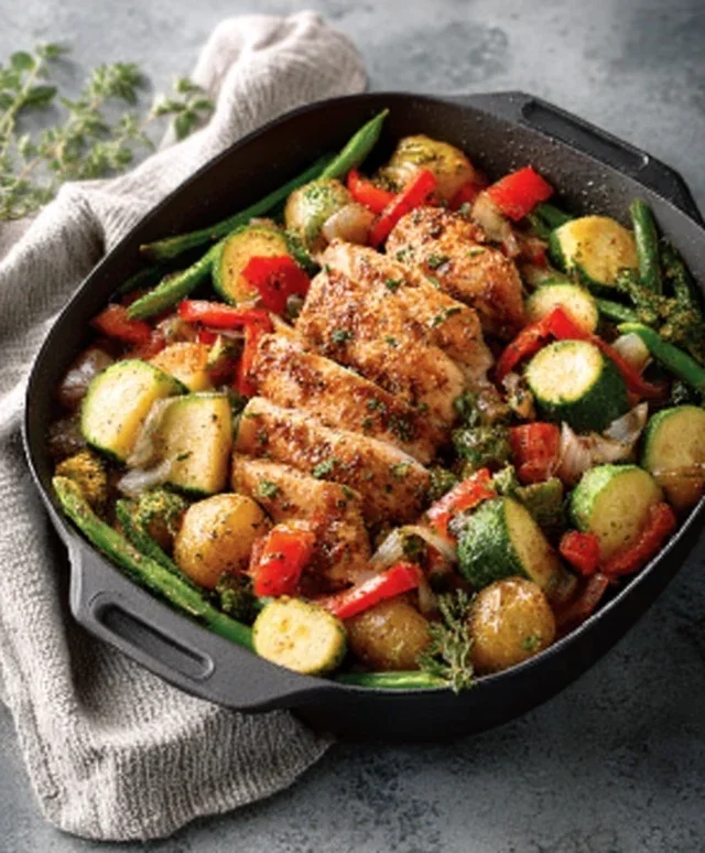 Air Fryer Chicken and Vegetables (in 15 minutes!)