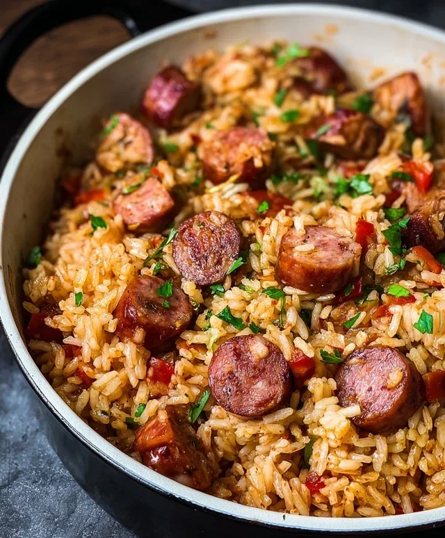 One Pot Smoked Sausage And Rice