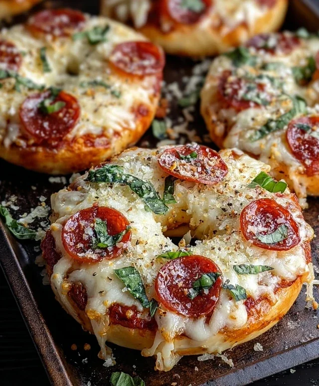 Giant Pizza Bagels