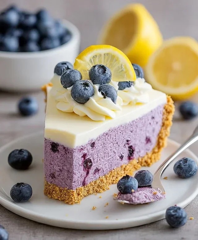 No Bake Lemon Blueberry Pie