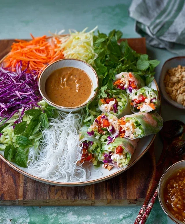 Spring Roll Salad with Peanut Dressing, gluten-free