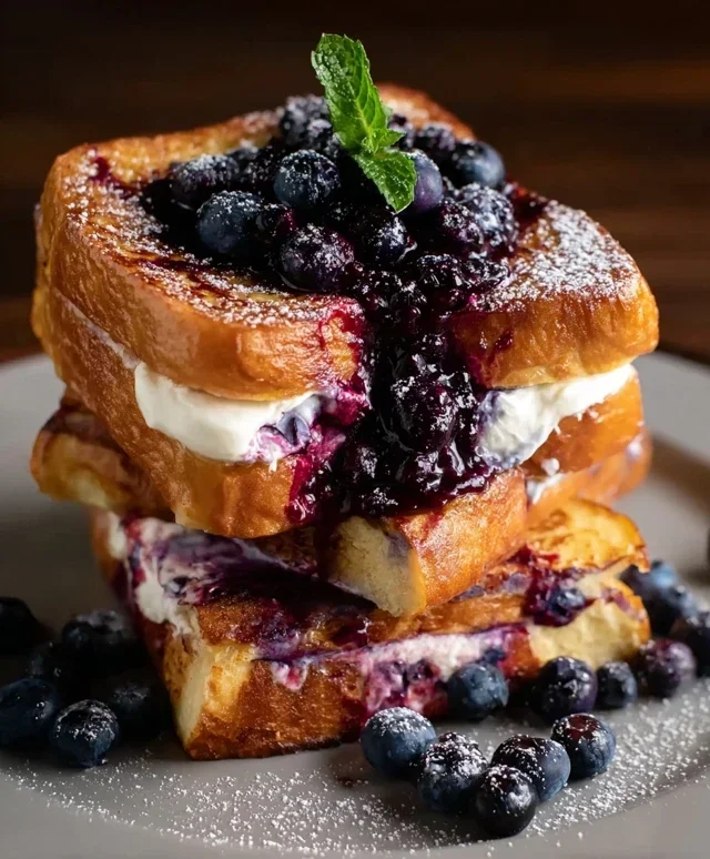 Blueberry Cream Cheese Stuffed French Toast