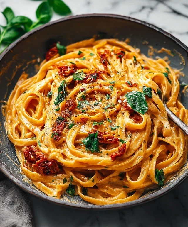 Vegan Creamy Sun Dried Tomato Pasta Recipe