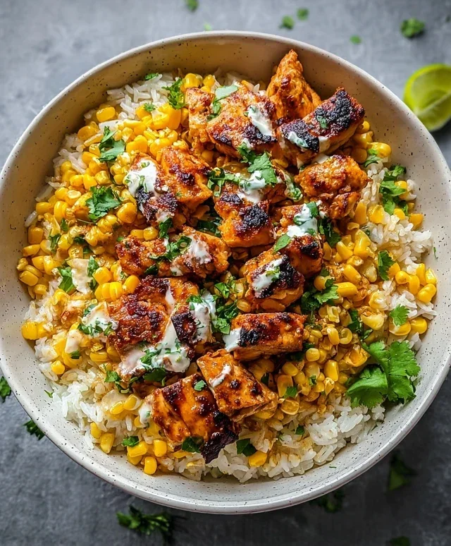 Street Corn Chicken Rice Bowl