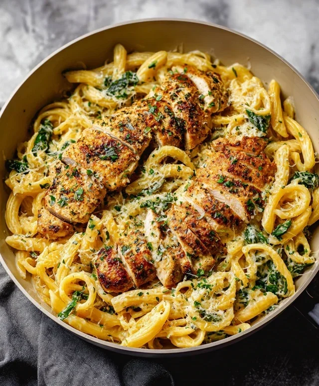 Healthy Garlic Parmesan Chicken Pasta