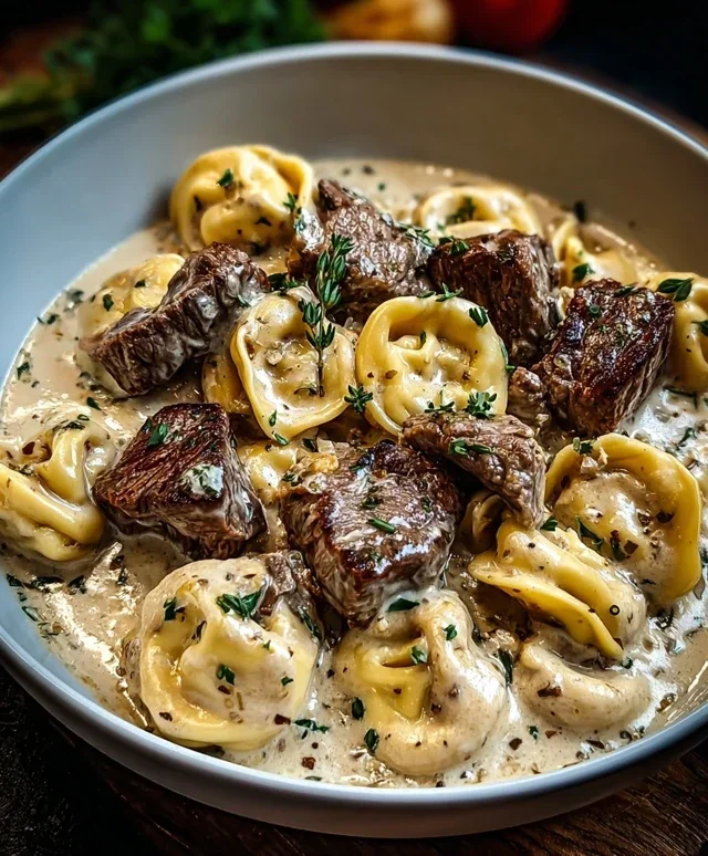 Cracked Garlic Steak Tortellini in Creamhouse Sauce Bliss