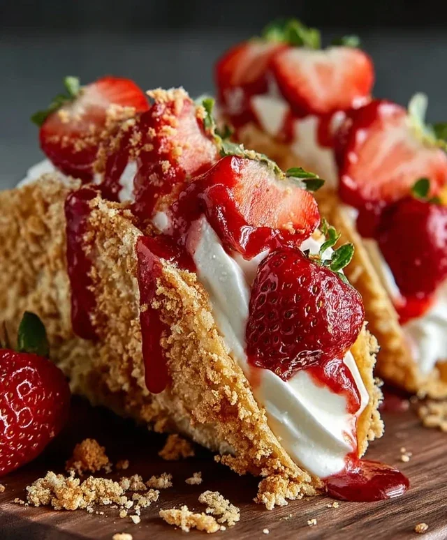 Strawberry Crunch Cheesecake Tacos