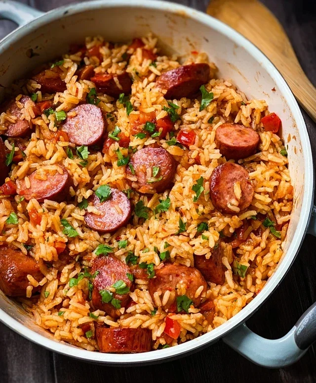 One Pot Smoked Sausage And Rice