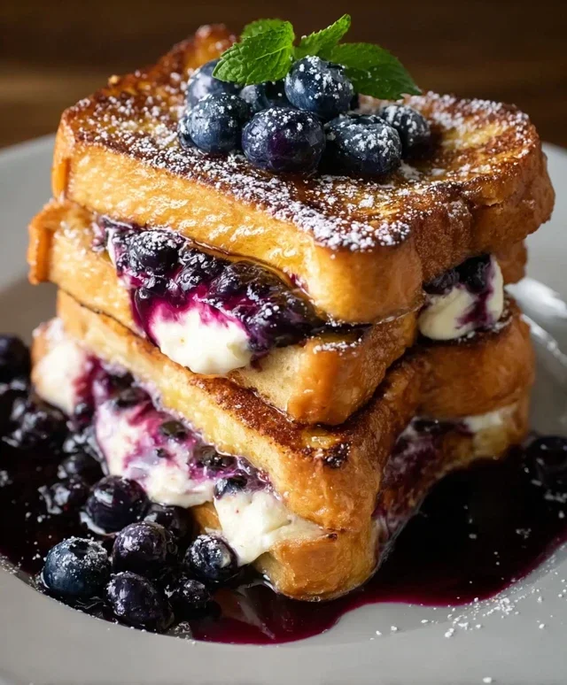 Blueberry Cream Cheese Stuffed French Toast