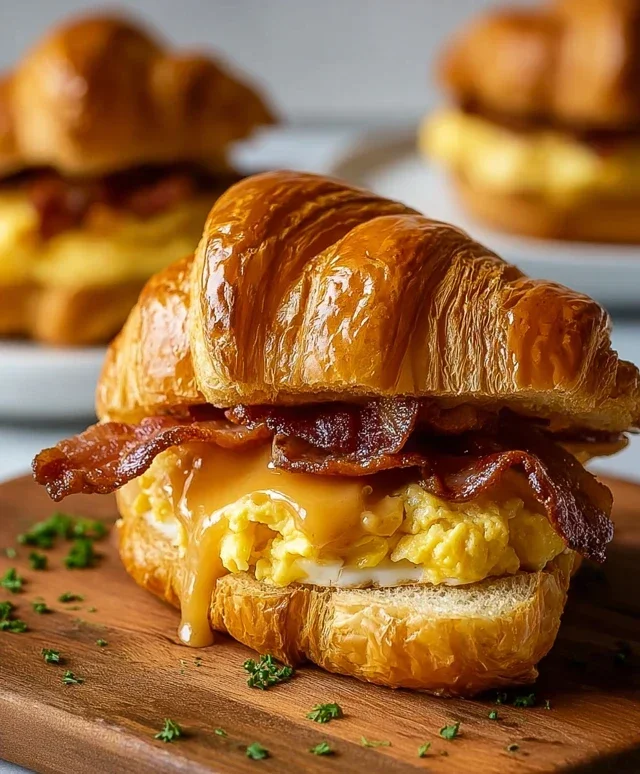 Killer Maple Mustard Croissant Breakfast Sandwiches