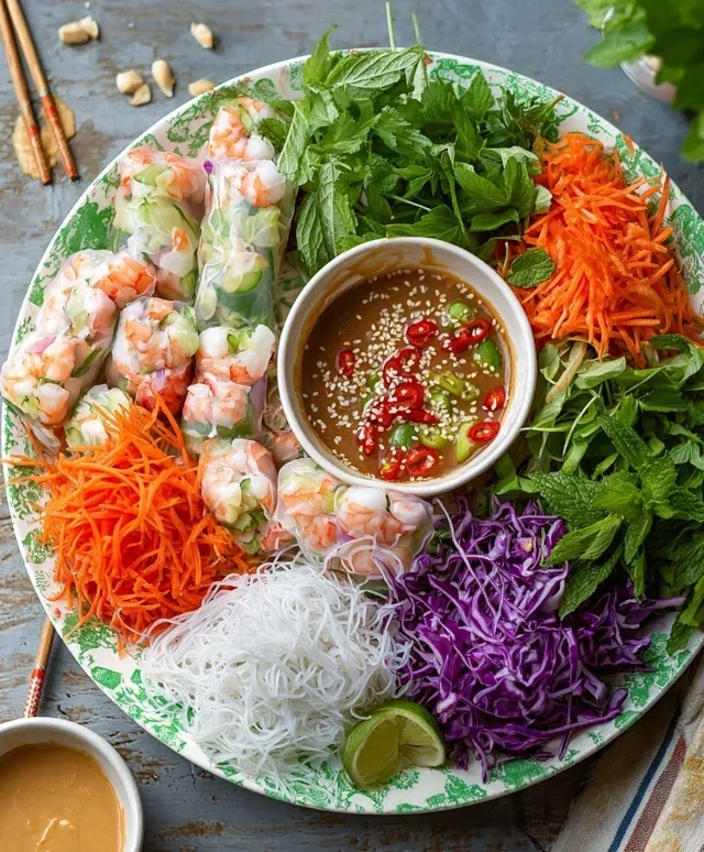 Spring Roll Salad with Peanut Dressing, gluten-free