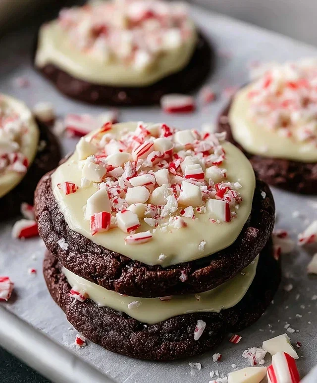 White Chocolate Peppermint Bark Cookies