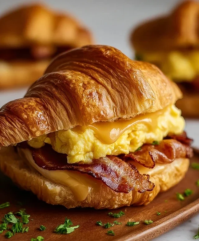 Killer Maple Mustard Croissant Breakfast Sandwiches