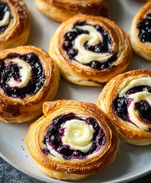 Swirled Blueberry Cream Cheese Danish