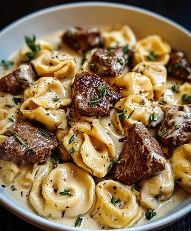 Cracked Garlic Steak Tortellini in Creamhouse Sauce Bliss