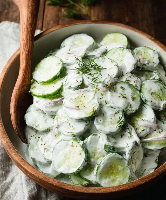 Creamy Cucumber Salad With Greek Yogurt Dressing