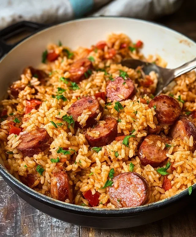 One Pot Smoked Sausage And Rice