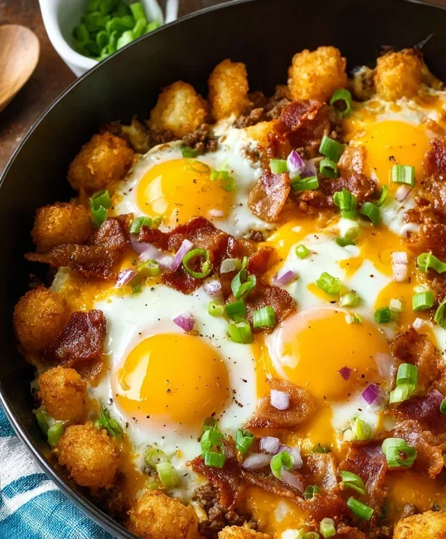 Beef Beef Bacon Egg And Cheese Breakfast Totchos