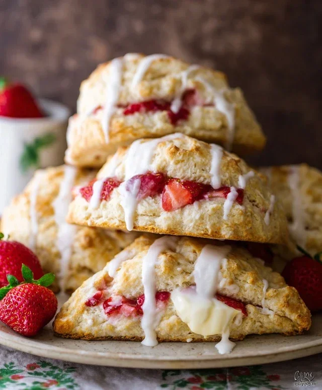 Strawberry Lemon Cream Scones