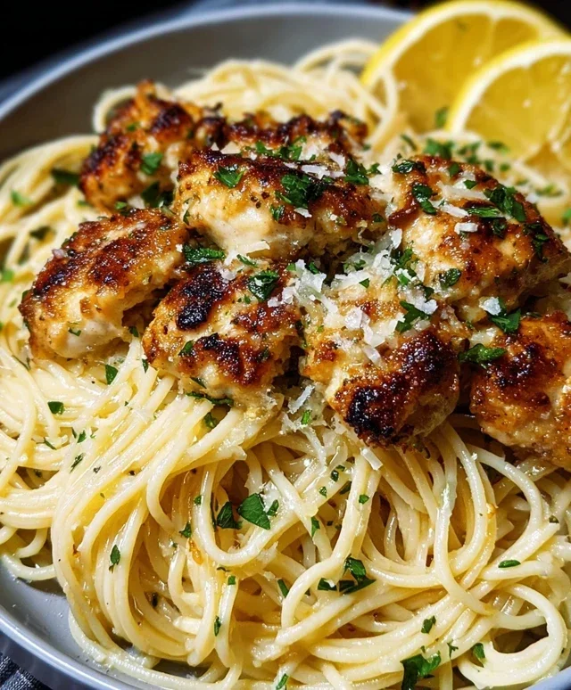 Lemon Garlic Butter Chicken Parmesan Linguine