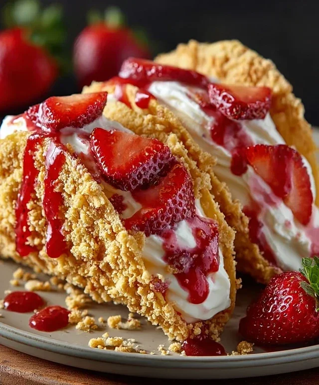 Strawberry Crunch Cheesecake Tacos