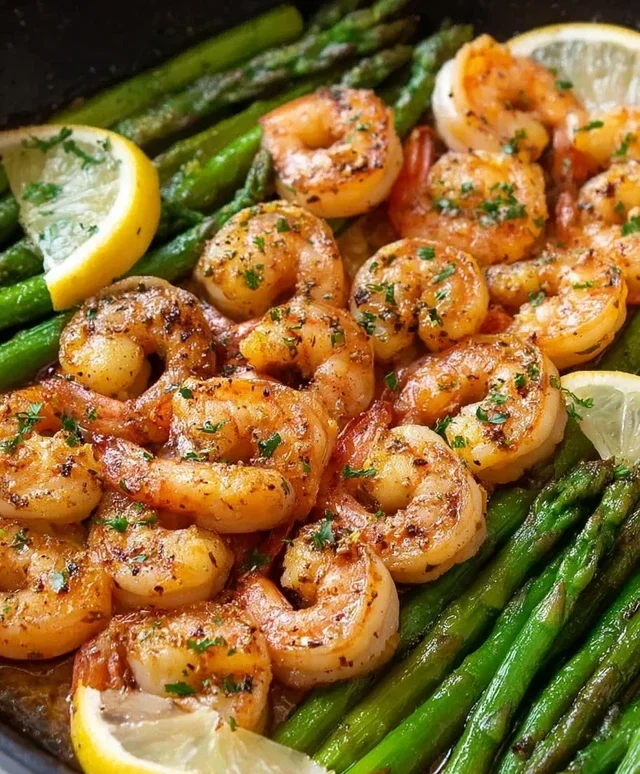 Lemon Garlic Shrimp and Asparagus (20-Minutes)