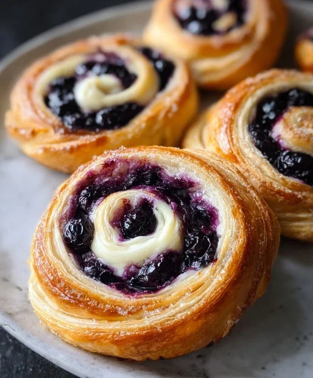 Swirled Blueberry Cream Cheese Danish