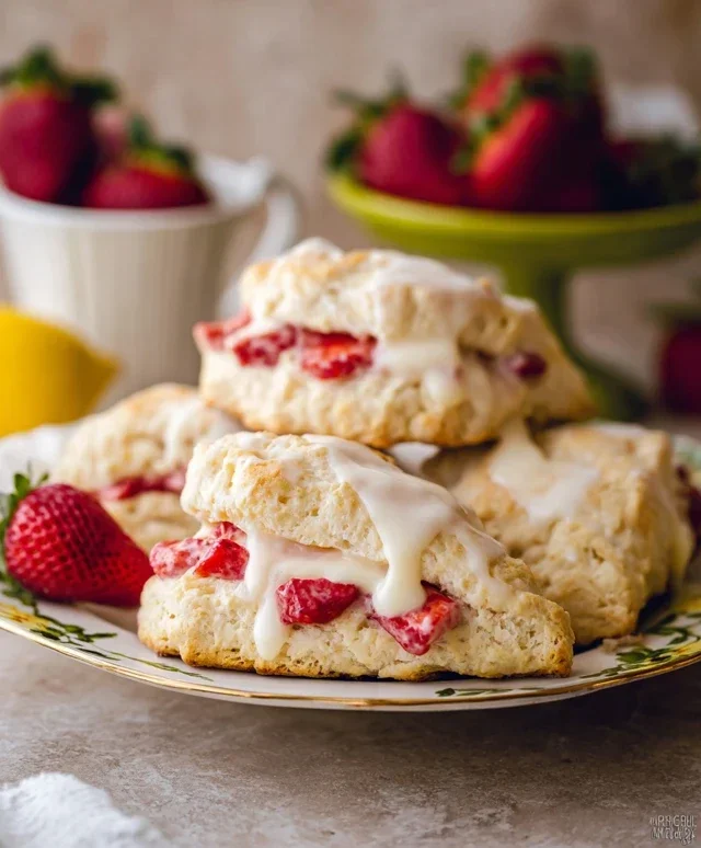 Strawberry Lemon Cream Scones