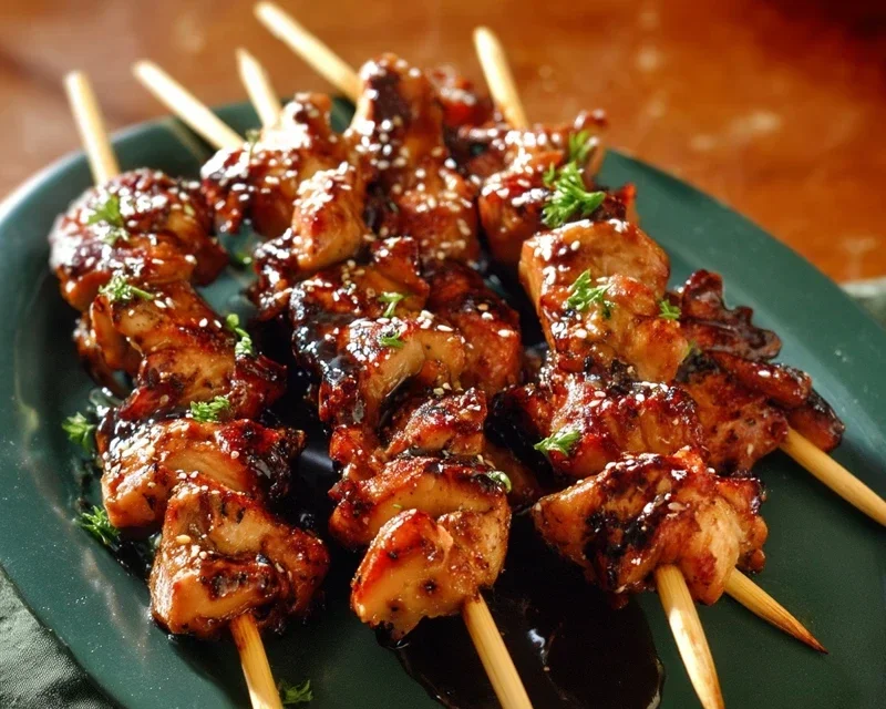 Sticky Bourbon Extract Extract Chicken Skewers