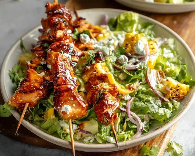 BBQ Chicken Skewer Salad